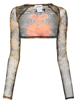 Jean Paul Gaultier Top met lange mouwen en print - Zwart