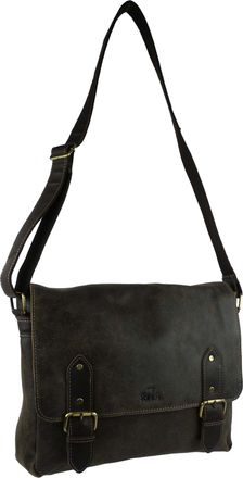 Rowallan Mens Ladies Large Distressed Leather Messenger Bag Brushwood