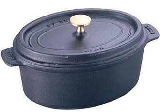 Staub Oval Cast Iron Pot - Black, 12 Ltr