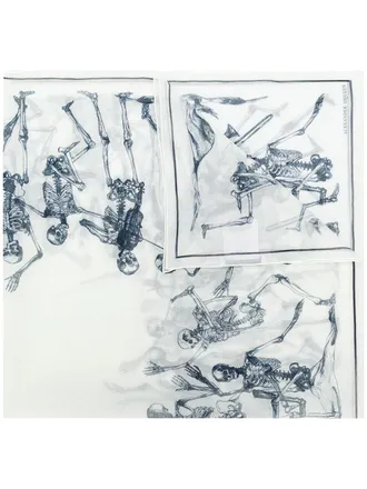 Alexander McQueen Sciarpa Dancing Skeleton - Bianco