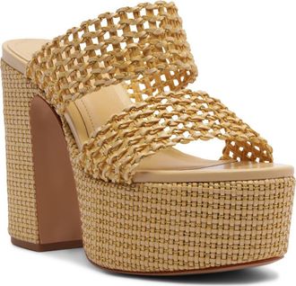 Schutz Aberdeen Platform Sandal in Beige at Nordstrom, Size 10.5
