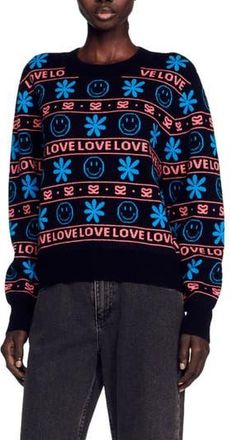 Sandro Barnabe Wool & Cashmere Sweater in Noir at Nordstrom Rack, Size 1 (Fits Like 2-4 Us)