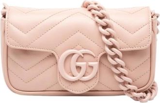 Gucci Pre-owned Quilted Belt Bag - Dames - Vintage Mini Tas - Roze - ONE Size - Leer - Vintage