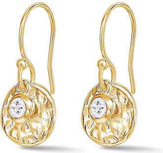 Dower & Hall Hammered Disc & White Sapphire Array Earrings