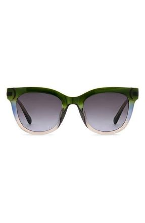 Fossil 51mm Gradient Cat Eye Sunglasses in Green Beige/Dark Grey Sf at Nordstrom