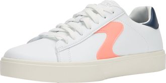 Skechers Womens Eden Lx Top Grade Sneaker, White Duraleather/Navy/Pink Trim, 4.5 UK