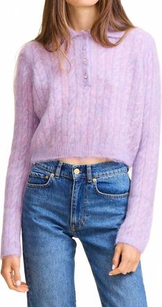 Mille Ingrid Henley Sweater In Lilac