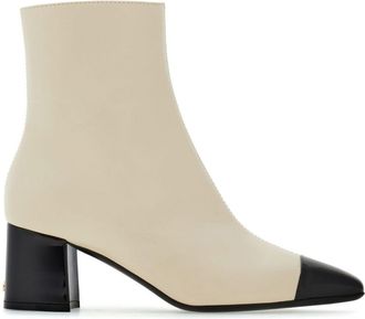 Ferragamo Sambi ankle boots - women - Lamb Skin/Calf Leather/Lamb Skin - 7.5C - Neutrals