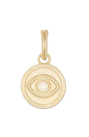 Ramy Brook Imitation Pearl Evil Eye Charm Pendant in Gold at Nordstrom