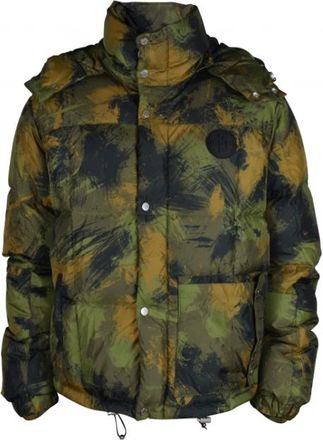 Off-white Camouflage Gewatteerd Jack - Heren - Zomerjassen - Groen - L - Nylon - Jassen