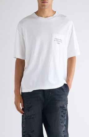 Acne Studios Exford Logo Pocket T-Shirt in Off White at Nordstrom, Size X-Large