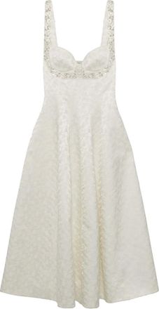 SIMKHAI Charlotte midi-jurk met bloemen jacquard - Wit