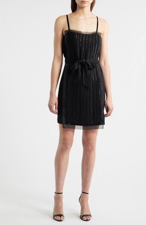 BOSS Digada Beaded Sleeveless Minidress in Black at Nordstrom, Size 2