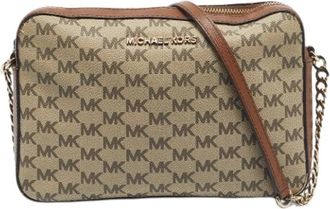 Michael Kors Pre-owned Cross Body Bags, female, Brown, Size: ONE SIZE Pre-owned Coated Canvas Shoulder Bag