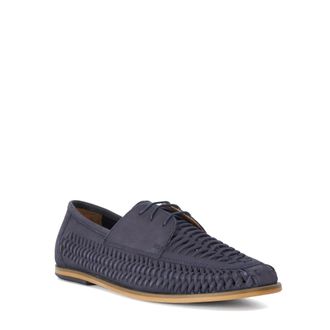 Dune London Mens Brinkley - Nubuck Moccasin - Navy - Size UK 11