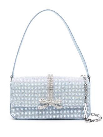 Self Portrait Borsa a spalla con strass - Blu