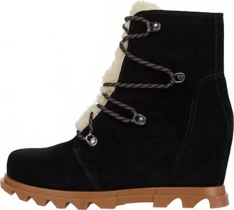 Sorel Women Joan Of Arctic Wedge Iii Lace Cozy Boots In Black
