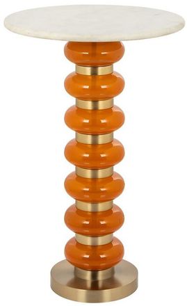 Richmond Interiors Design Marmor Beistelltisch Barbara Orange, &oslash; 41 x 62.5 cm