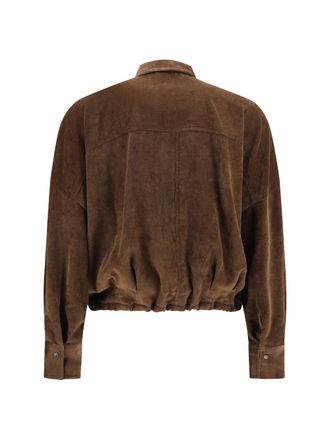 Brunello Cucinelli Womens Corduroy Shirt Cigar Brown Viscose