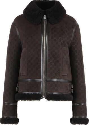 Gucci Coats - Dames - Leren en Su&egrave;de Jassen - Bruin - M - Jassen