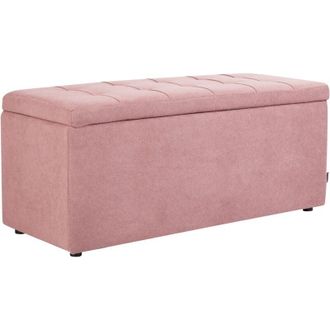 Beliani Storage Ottoman OREM Fabric Pink