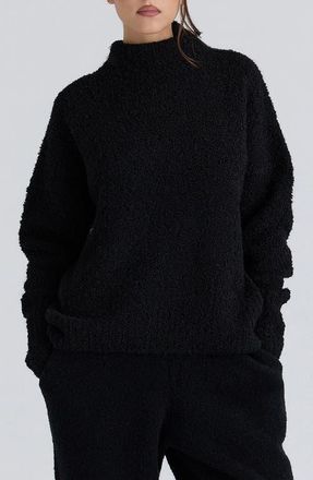 House of CB Brooklyn Boucl&eacute; Funnel Neck Sweater in Black at Nordstrom, Size X-Small