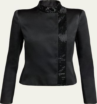 Giorgio Armani Embroidered Silk Single-Breasted Jacket
