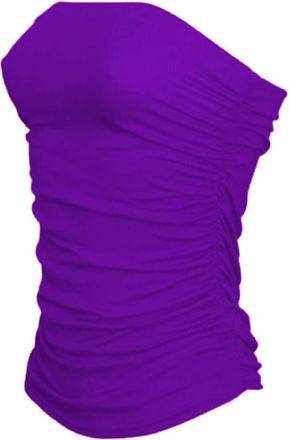 ZEE FASHION New Ladies Women Boobtube Bandeau Ruched TOP Vest Crop Bra TOP Bralet Plus Size UK 8-24 Purple