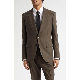 Tom Ford Fresco Mohair, Wool & Linen Blend Blazer in Khaki Brown at Nordstrom, Size 44 Us