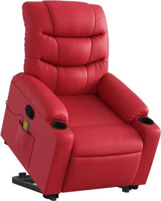 vidaXL Vidaxl - Sill&oacute;n Reclinable De Masaje De Pie Cuero Artificial Rojo