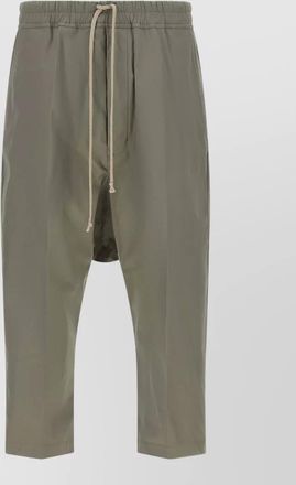 Rick Owens cotton cropped drop-crotch shorts