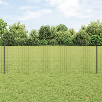 Berkfield Home Euro Fence with 11 U Posts Grey 0, 8x25 m Steel