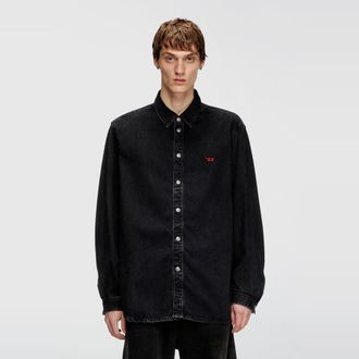 Diesel Shirt in Tencel denim - Denim Shirts - Man - Black