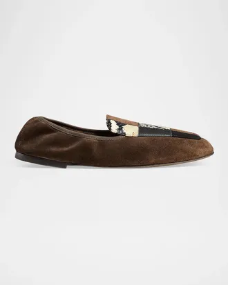 Khaite Zoe Patchwork Leather Loafers