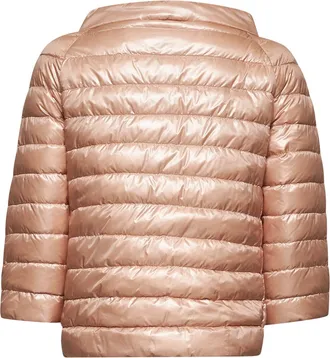 Herno Womens Ultralight Nylon Reversible Cape, Pink Polyamide Puffer Jackets