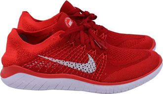 Nike Free RN Flyknit Sneakers in Red Bright Crimson Polyester