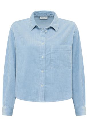 Marc O'Polo Denim Langarmbluse MARC OPOLO DENIM, Damen, Gr. L, blau dusk, Cord, Obermaterial: 100% Baumwolle, loose fit, Manschette, Blusen Langarmbluse, Cordbluse loos