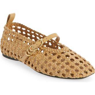 Rag & Bone Spire Woven Mary Jane Flat in Dark Natural at Nordstrom, Size 10.5Us