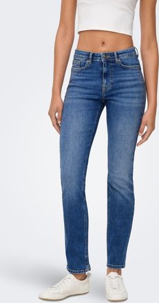 Only Slim-fit-Jeans ONLY ONLSUI MID SLIM RHINESTONE DNM TAI, Damen, Gr. XL (42), L&auml;nge 30, blau (medium blau denim), Denim/Jeans, Obermaterial: 92% Baumwol