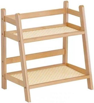 OEM Estante De Almacenamiento De Escritorio De Doble Capa Con Separadores, Escritorio, Organizador, Estante Para Especias De Cocina, Madera