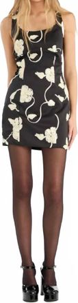 Rotate 3D Flower Mini Dress In Black