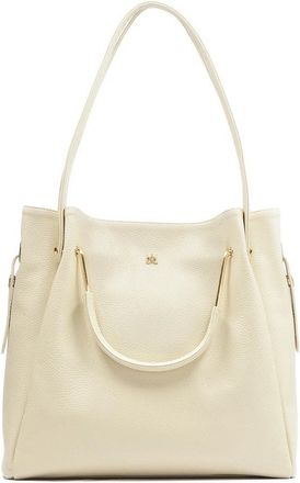 Kazar Grote handtas met dubbele handvatten - Dames - Handtassen - Beige - ONE Size - Leer - Tassen