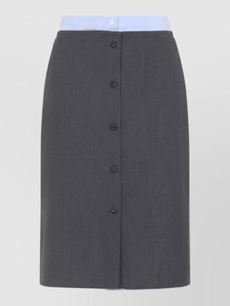 Prada skirt contrast waistband and back slit