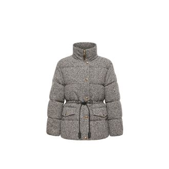 Moncler Moncler Diaphanes Hooded Short Down Jacket, Women, Grey, Size: 00