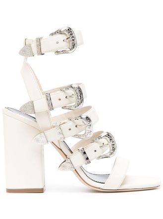 PARIS TEXAS Tessa Western 115mm sandals - White