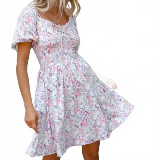 Greek Archaic Kori Sweetheart Smocked Floral Dress In Multi