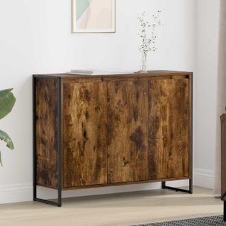vidaXL Armario Auxiliar Roble Humo 96,5 X 30 X 75 Cm Vidaxl