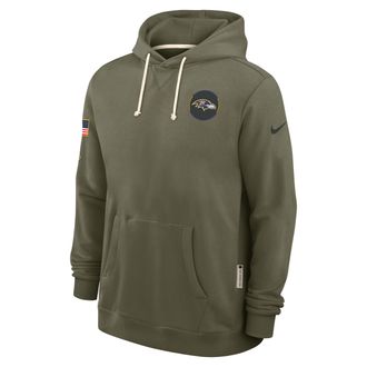 Nike Baltimore Ravens Salute to Service Sideline Dominant Force Nike Mens Dri-FIT NFL Pullover Hoodie in Brown | 03AZ2DHA23-D4V