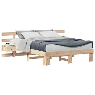 Berkfield Home Modern Brown 140 x 200 cm Solid pine wood & Solid pine wood in Natural