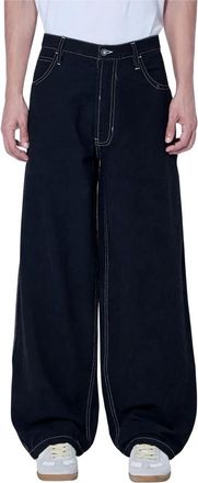 Story mfg. Story mfg. - Wide-Leg Denim Broek - Heren - Broeken - Zwart - Maat: L Denim